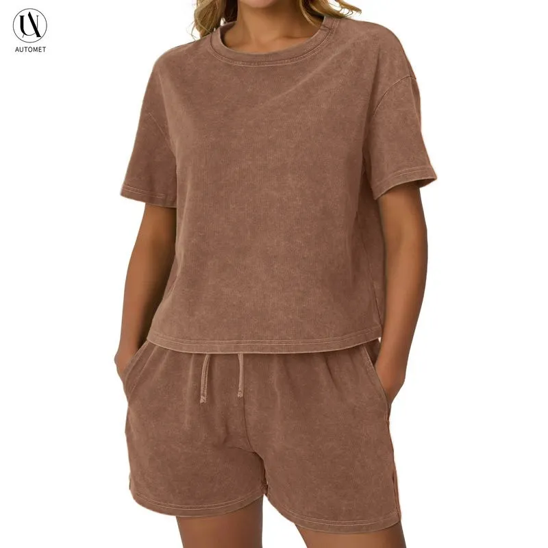 Comfort Fit Tank & Shorts Set – Acid Wash Look