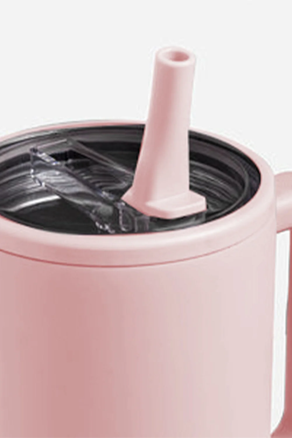 Light Pink Frosted Stainless Handle Large Vacuum Cup with Straw 40oz