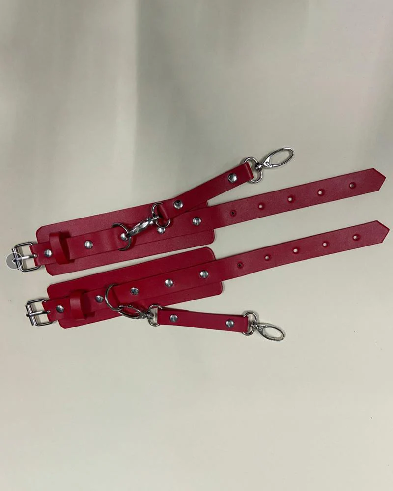 O Ring Decor PU Leather Bowknot Design Buckled Garter Belt