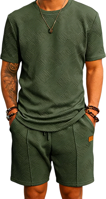 Men’s 2-Piece Summer Outfit Set – Breathable T-Shirt & Shorts Tracksuit with Pockets, Casual Athletic Matching Set