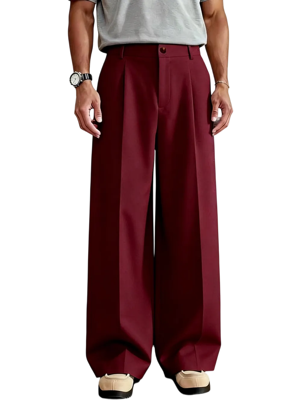 Versatile Wide-Leg Pants with Unique Buttons, Perfect for Daily & Party Wear