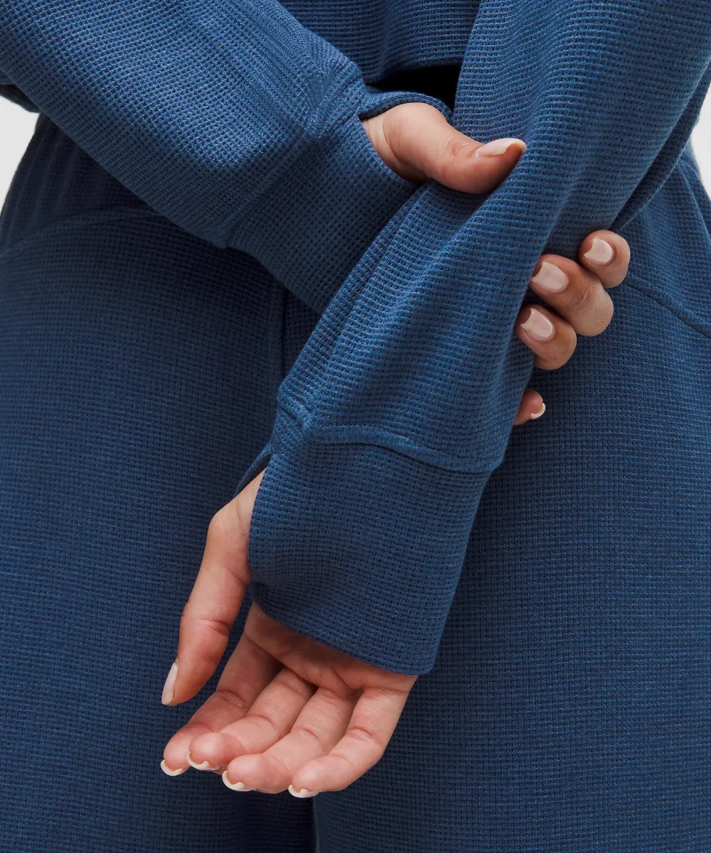 Women's Waffle Lounge Set – Hoodie & Wide-Leg Pant