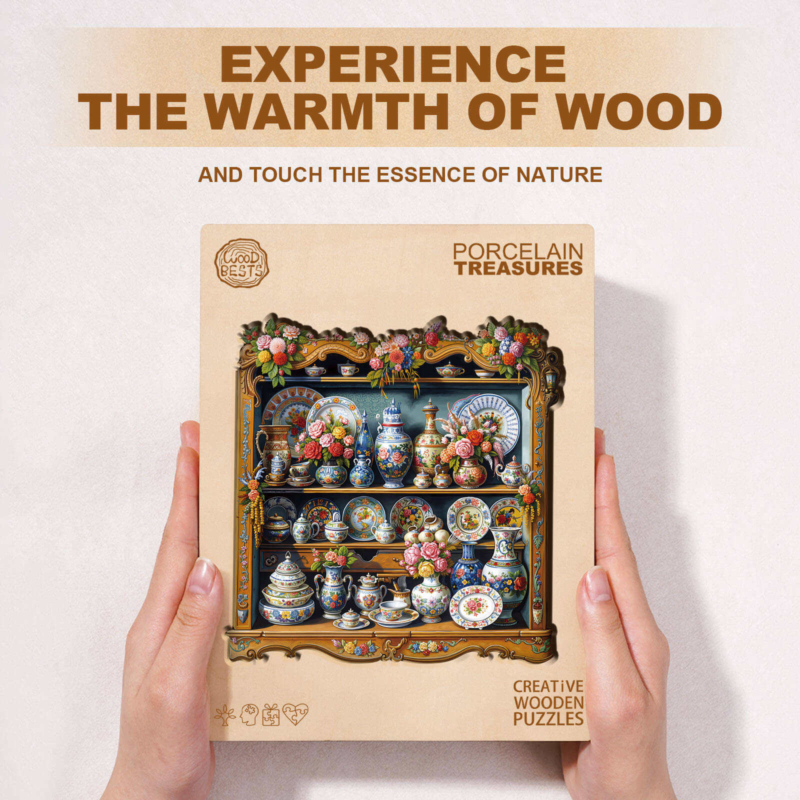 Porcelain Treasures Wooden Jigsaw Puzzle