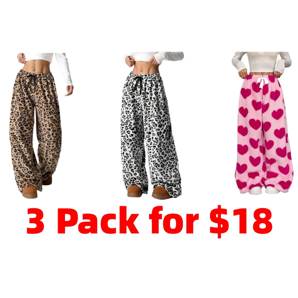 Winter New Vintage Plaid Elastic Straight Loose Thick Warm Casual Pants