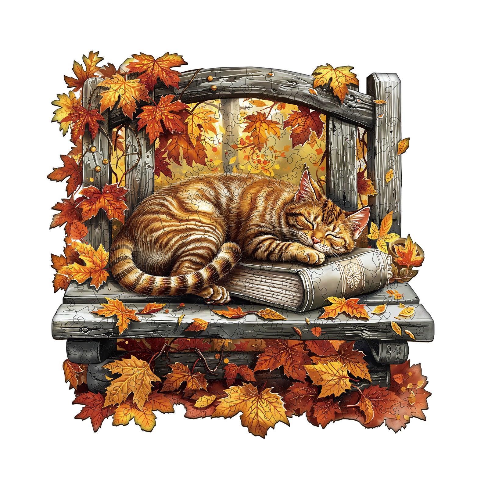 Resting Cat Wooden Jigsaw Puzzle