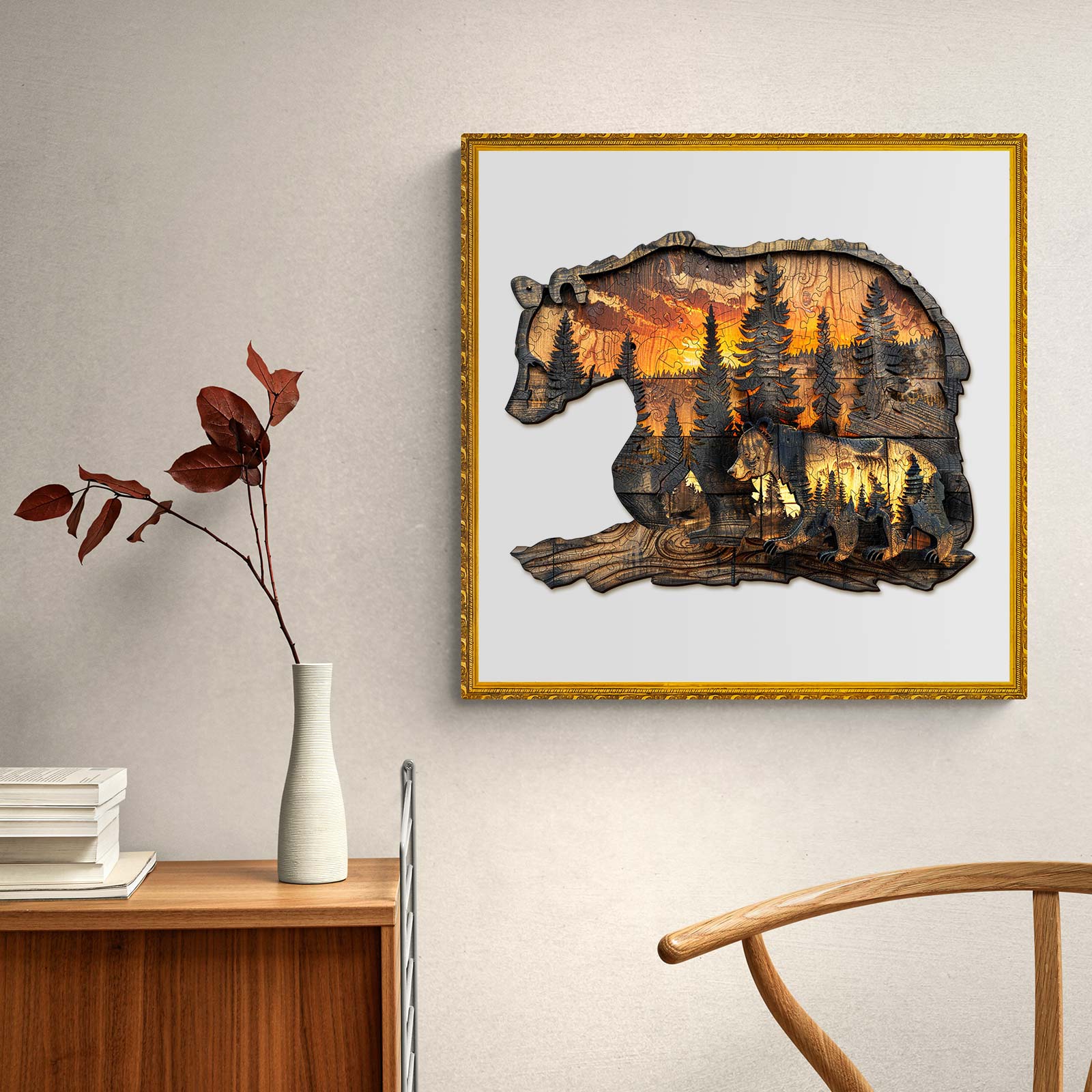 Woodcarving Bear Wooden Jigsaw Puzzle