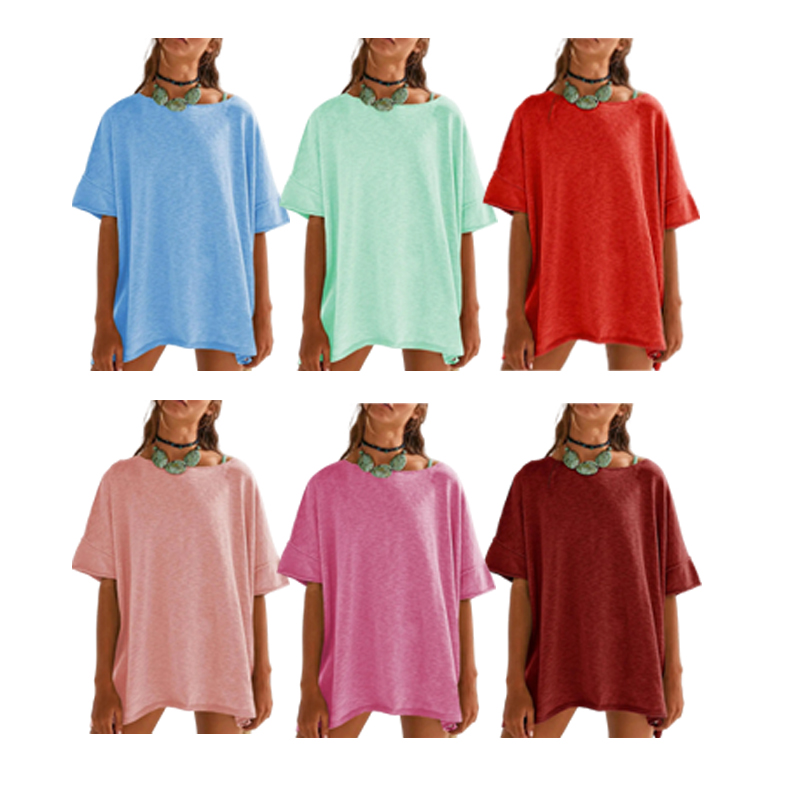 Casual Short Sleeve Blouse with Side Slits