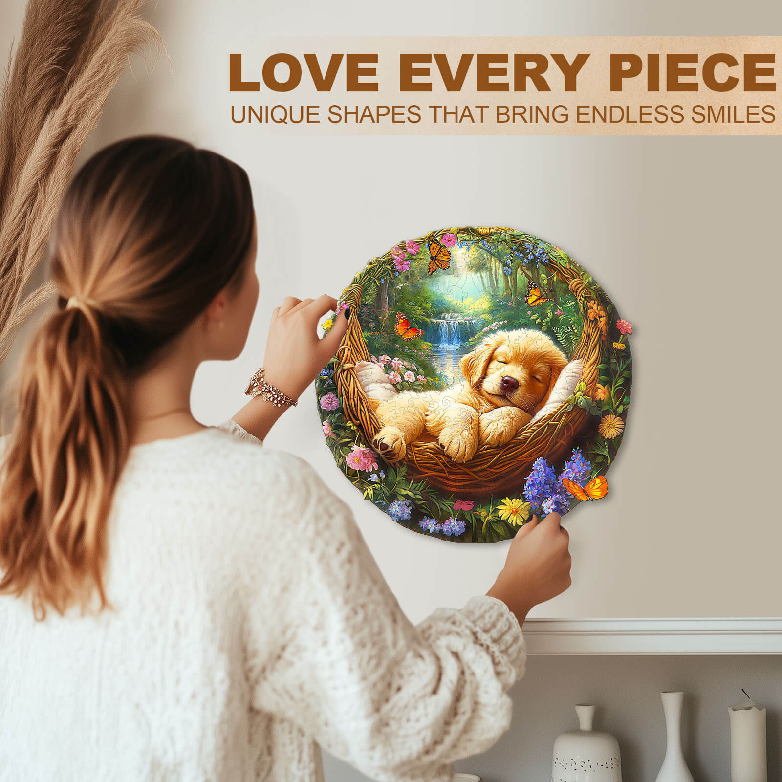 Sleeping puppy Wooden Jigsaw Puzzle