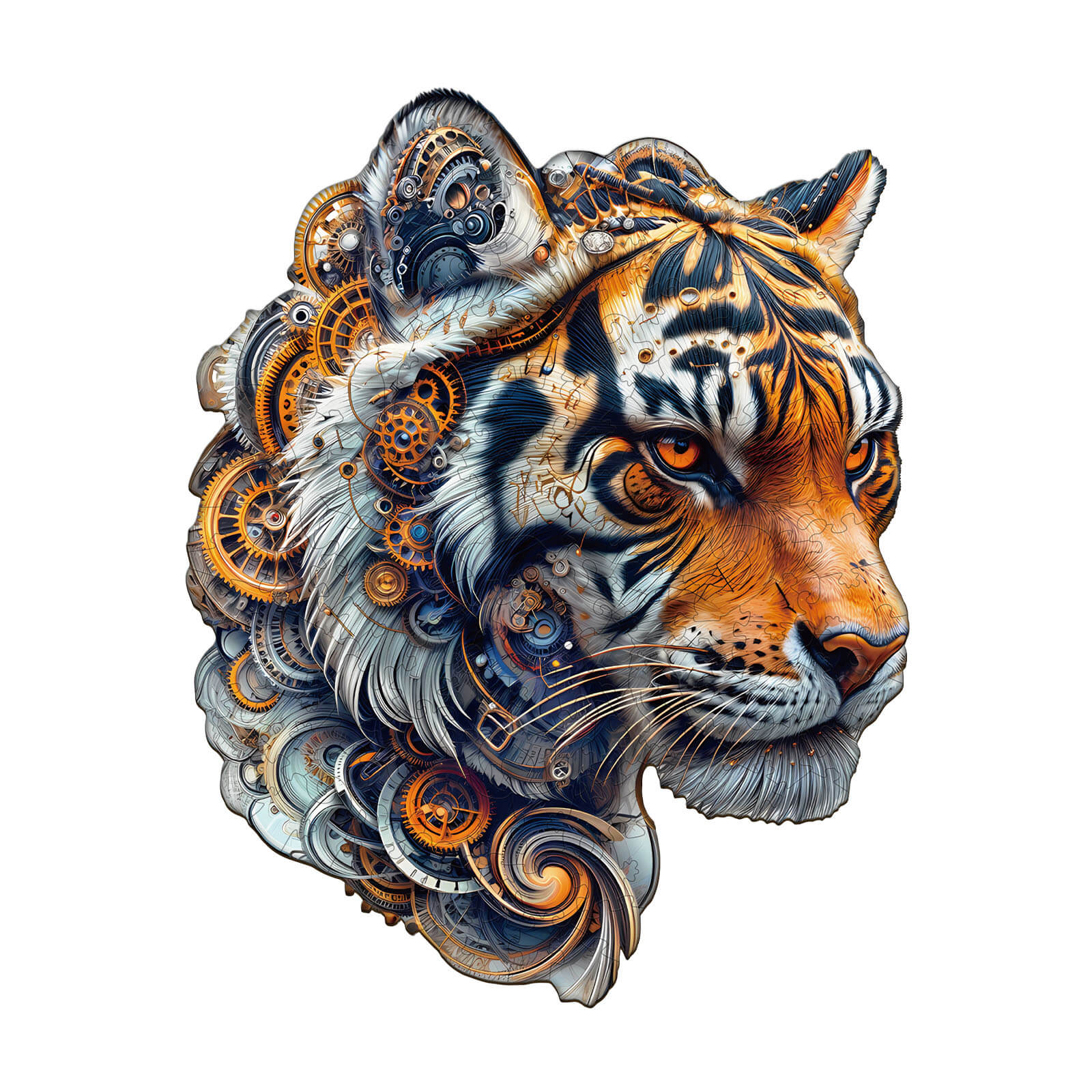 Golden mechanical tiger Wooden Jigsaw Puzzle