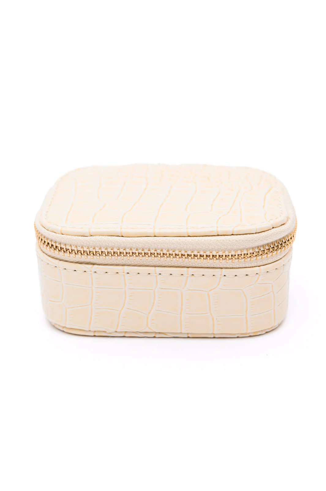 Travel Jewelry Case in Ivory Snakeskin
