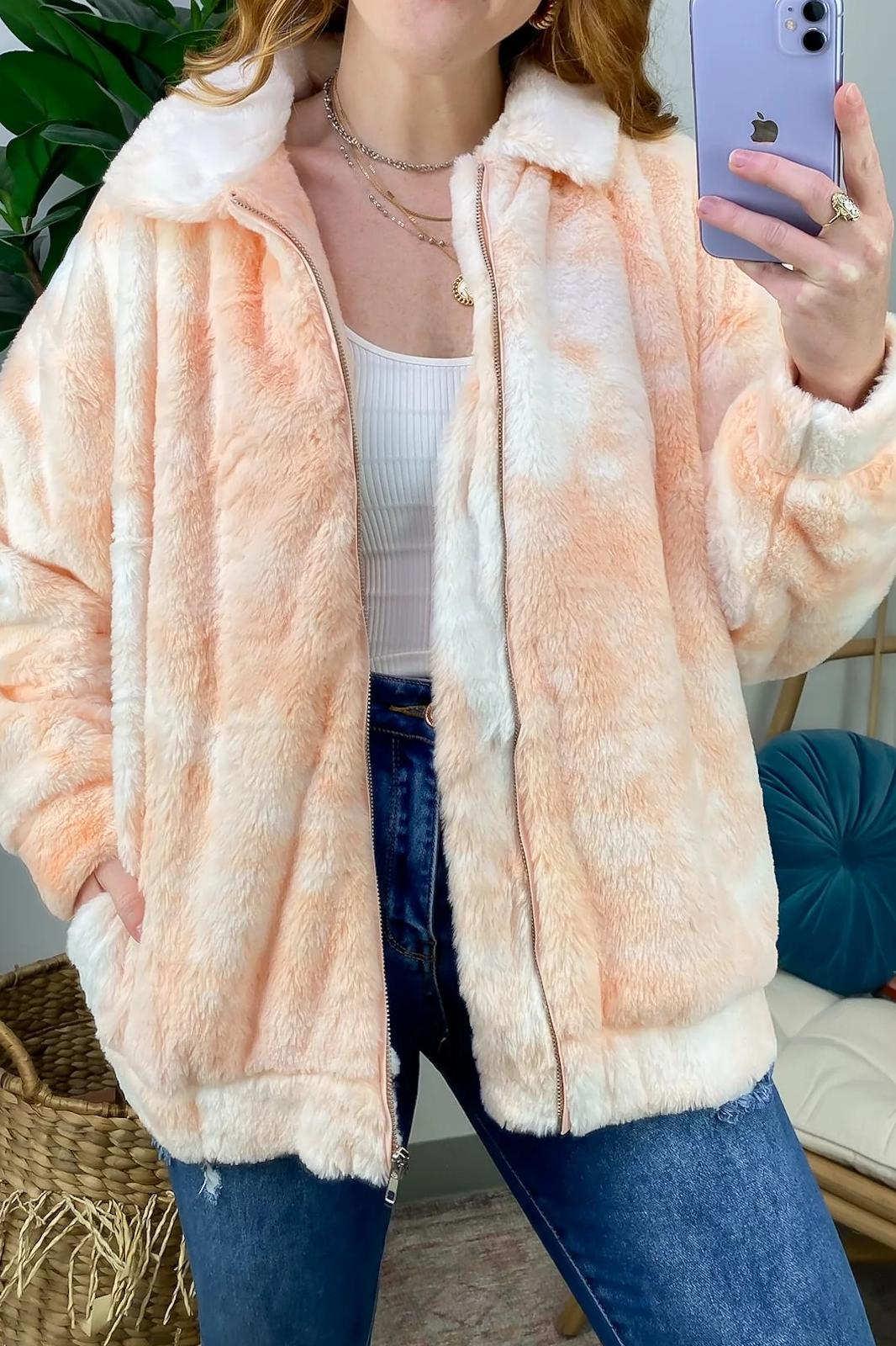 Cozy Comfort Tie Dye Sherpa Jacket