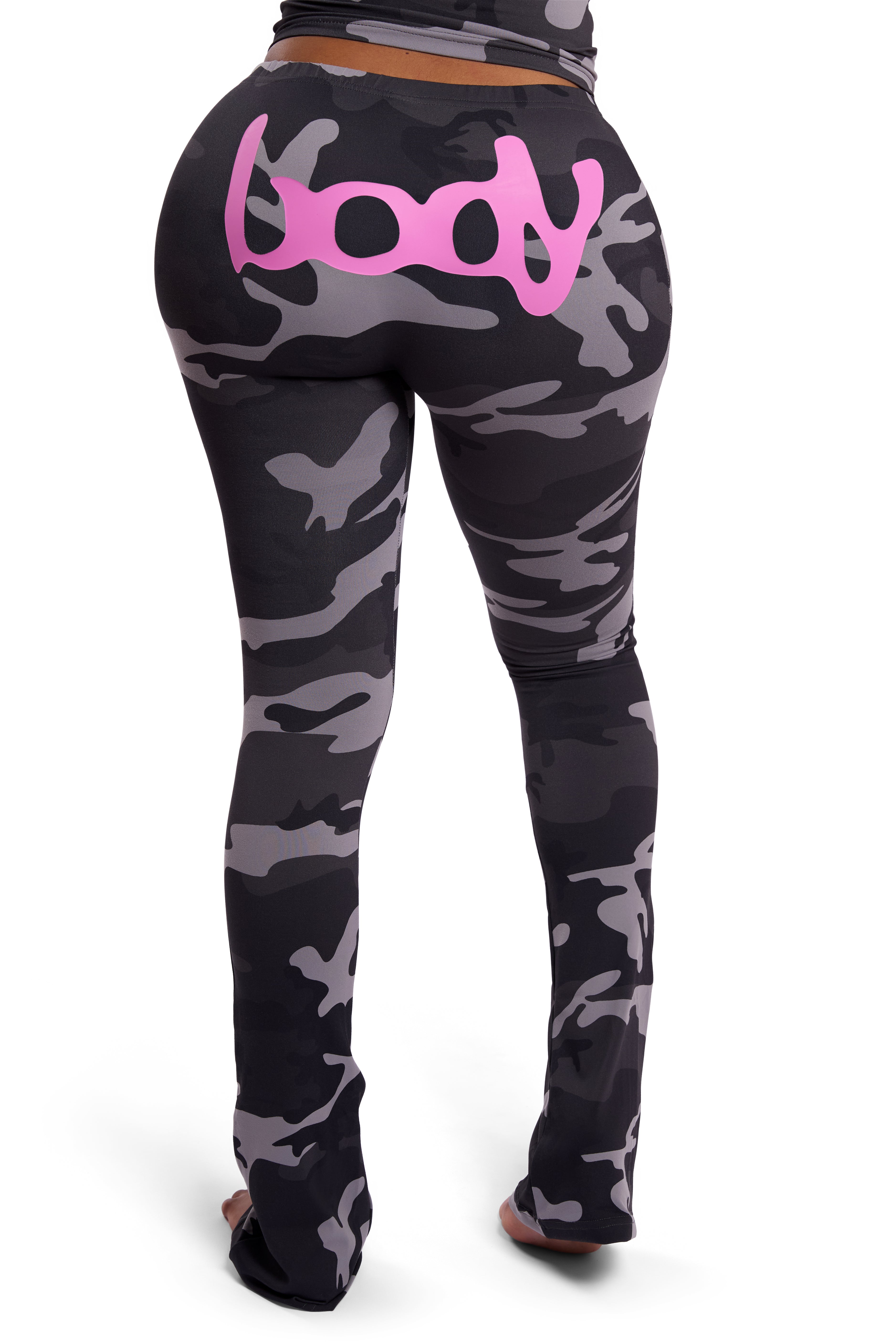 BASICS ULTRA LOW-RISE LEGGINGS 2.0 (GREY CAMO/HOT PINK)