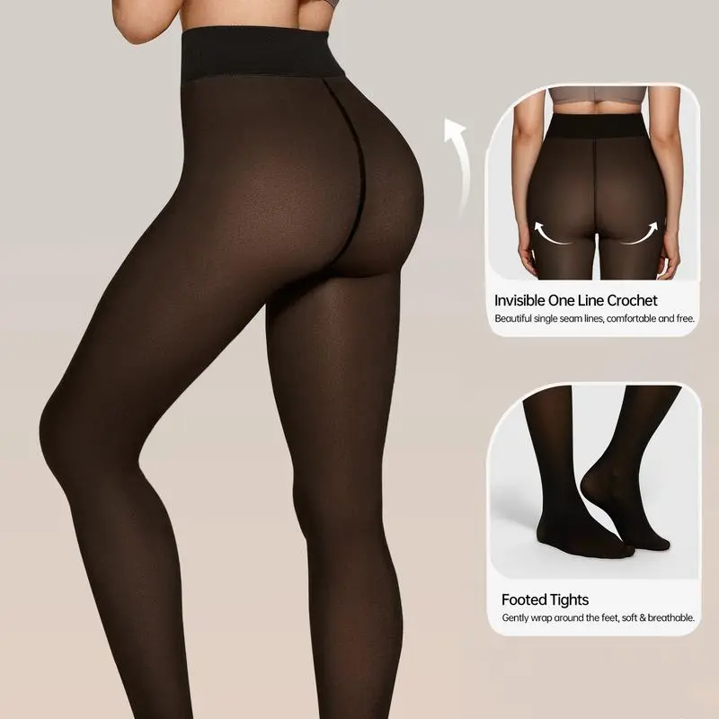 Fleece Lined Tights One-Lined Seams both front and back