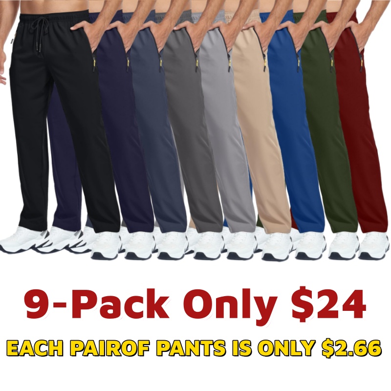 Men's Lightweight Hiking Pants Breathable Quick Dry Fit Waterproof Camping Fishing Running Athletic Active Jogger Pant