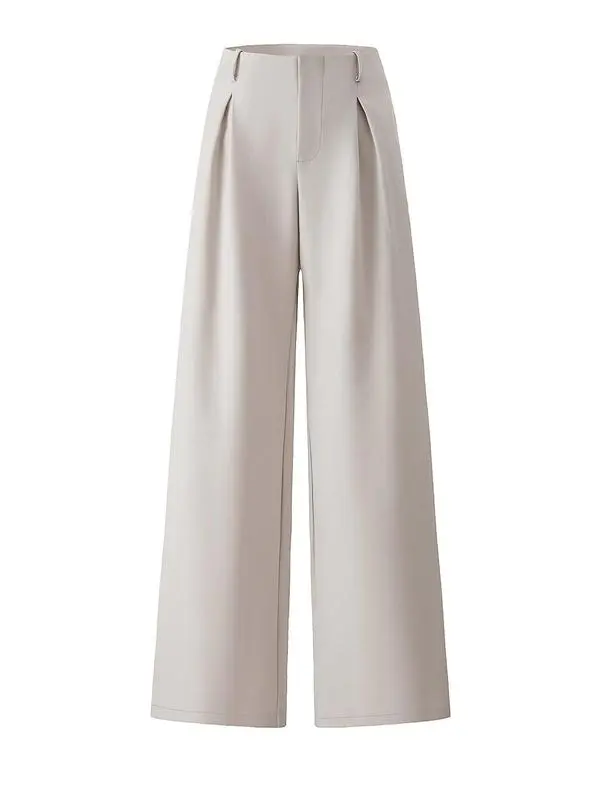 Women's Solid Color Plicated Pocket Wide Leg Pants