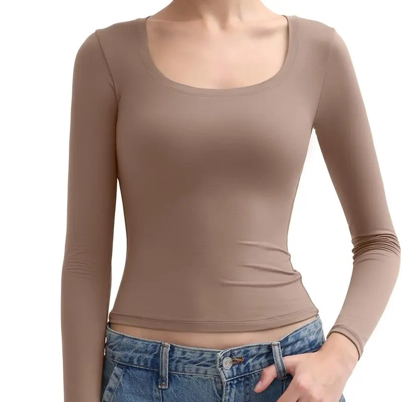 Womens Scoop Neck Long Sleeve Top - Smoke Cloud Collection