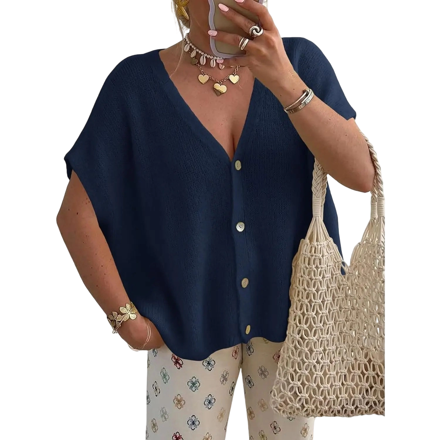 Women's Lightweight Oversized Batwing Sleeve Cardigan