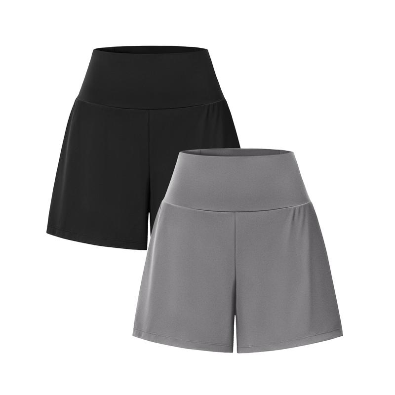 Women‘s High-Waisted  Yoga Shorts with Back & Side Pockets (can freely match 12-pack colors)