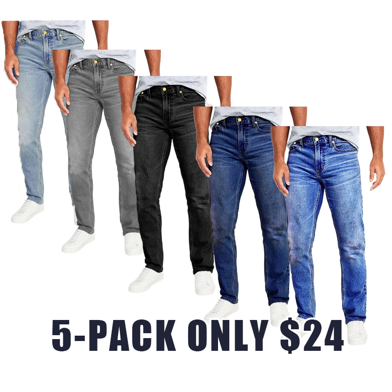 Men’s Slim Straight Flex Stretch Jeans — Everyday Comfort Denim