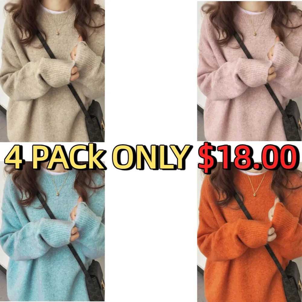 ✨Women's Solid Drop Shoulder Long Sleeve Basic Sweater🔥