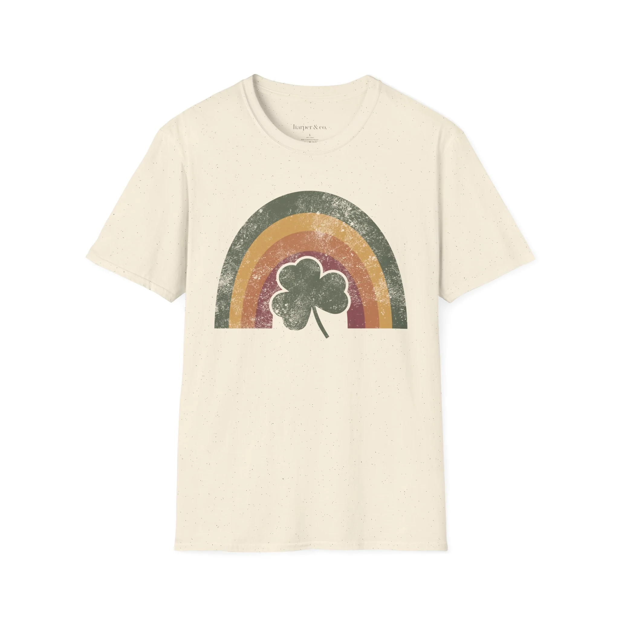 Rainbow Shamrock Unisex Softstyle T-Shirt