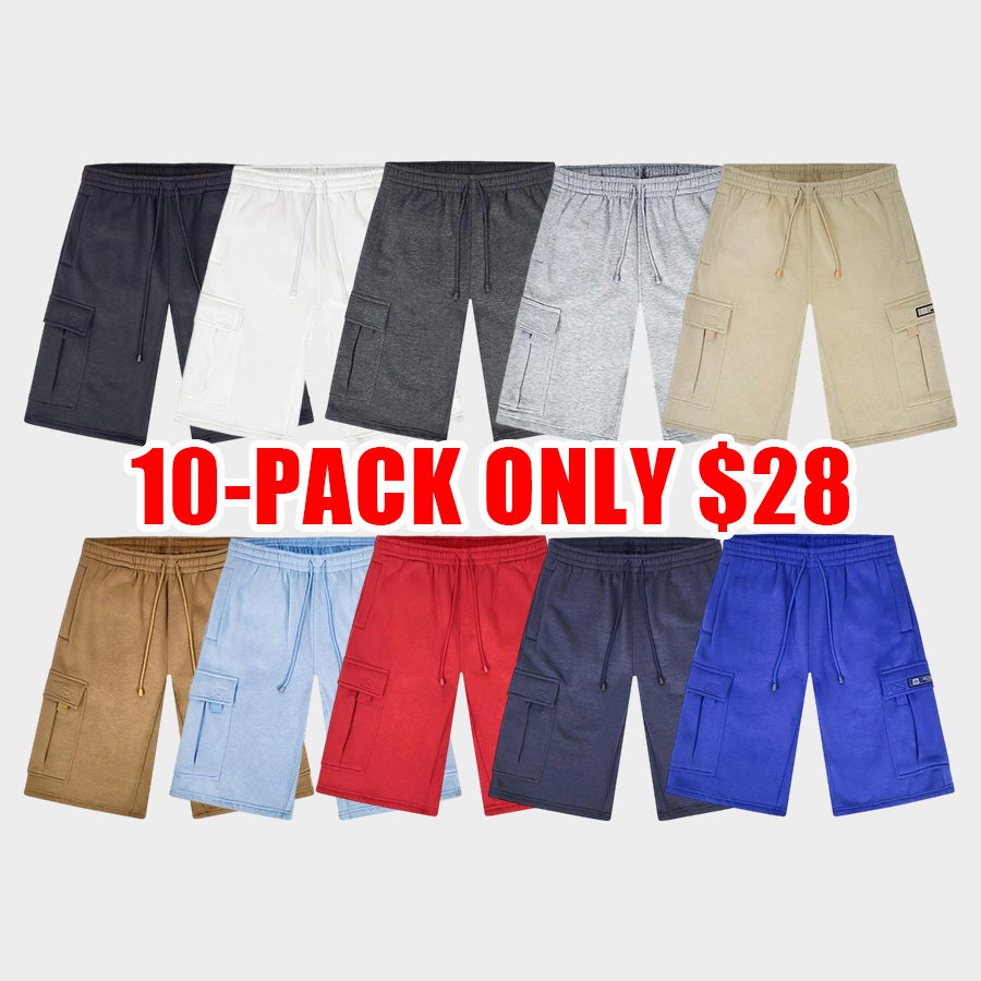 Baggy fit Fleece Shorts Menswear Cargo pocket