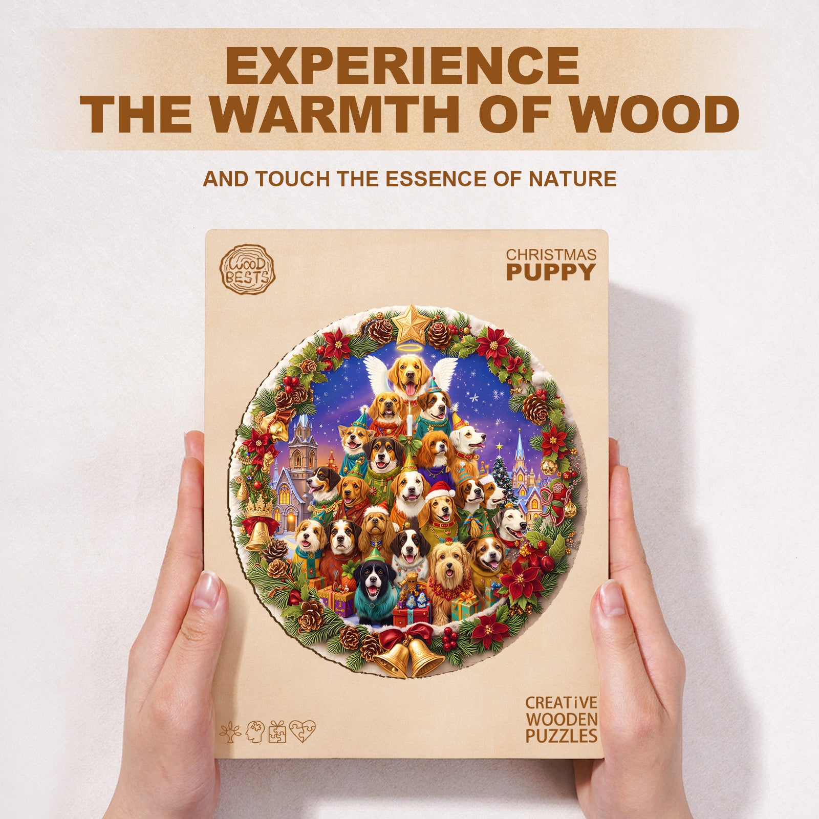 Christmas Puppy Wooden Jigsaw Puzzle