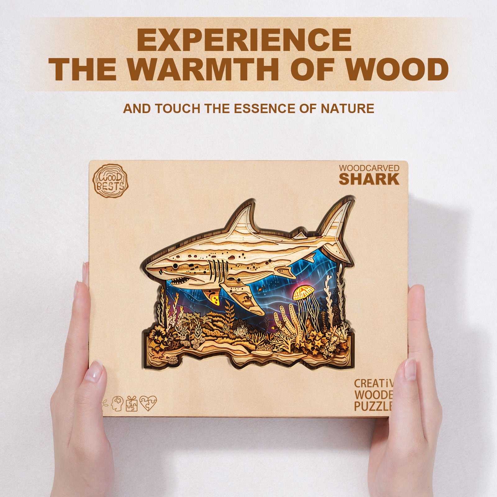 Woodcarved Shark Wooden Jigsaw Puzzle