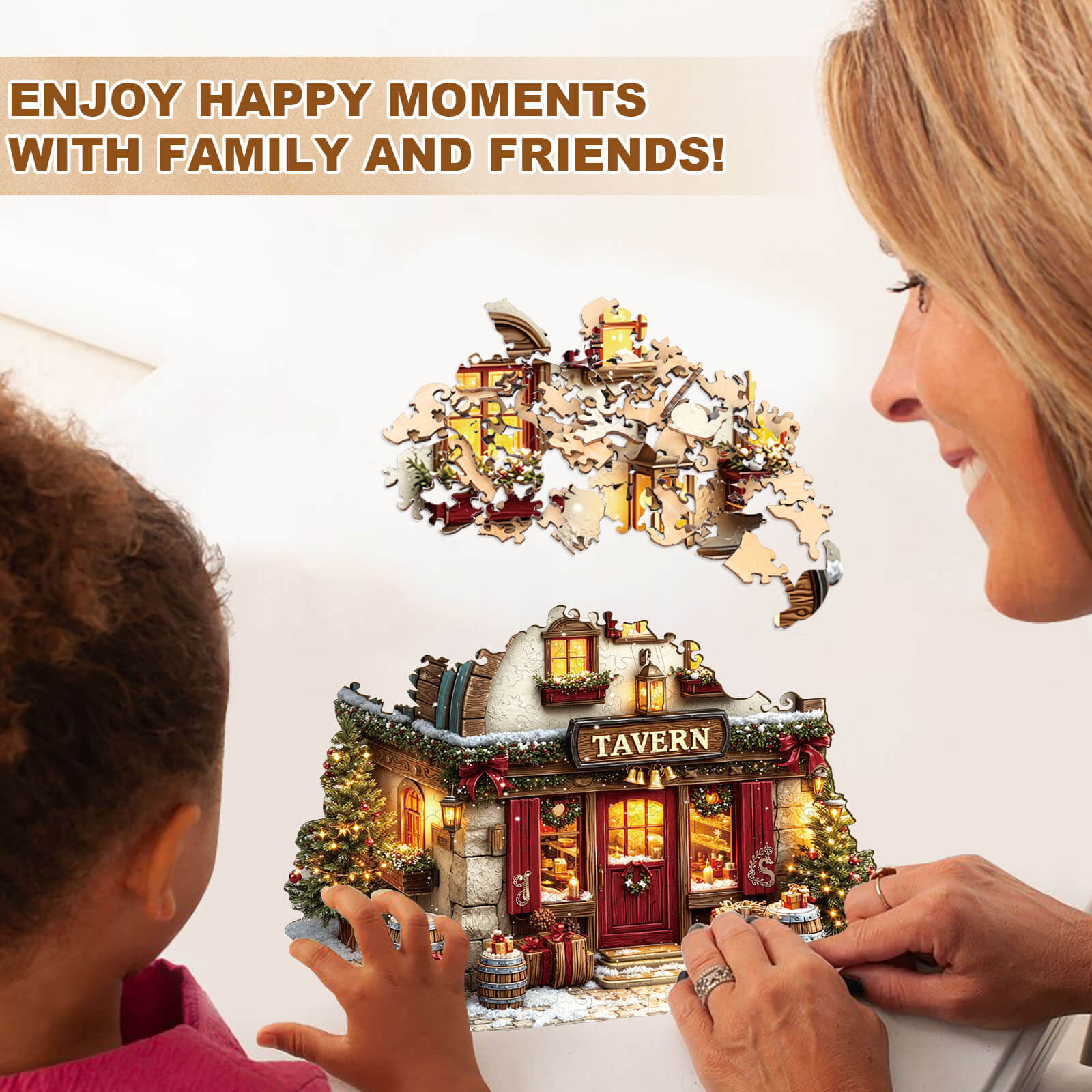 Christmas Tavern Wooden Jigsaw Puzzle