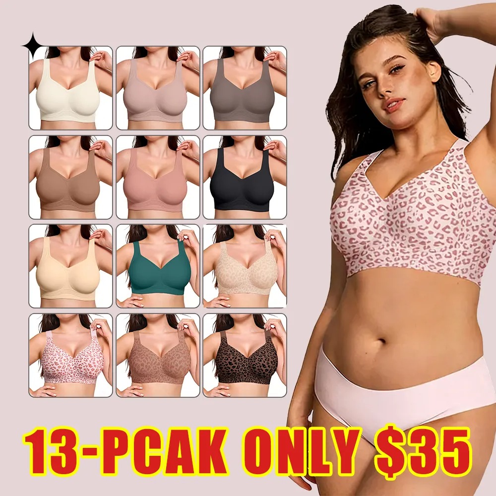 Women Jelly Wireless Womens Comfortable Wireless Bras Push Up Bralettes Seamless Tshirts Bras Deep V Everyday Bras