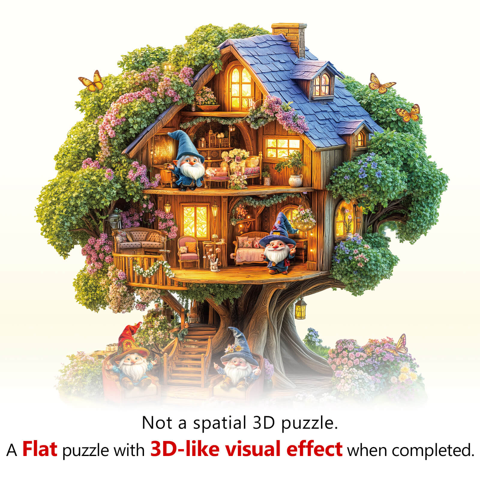 Elf Tree House Wooden Jigsaw Puzzle