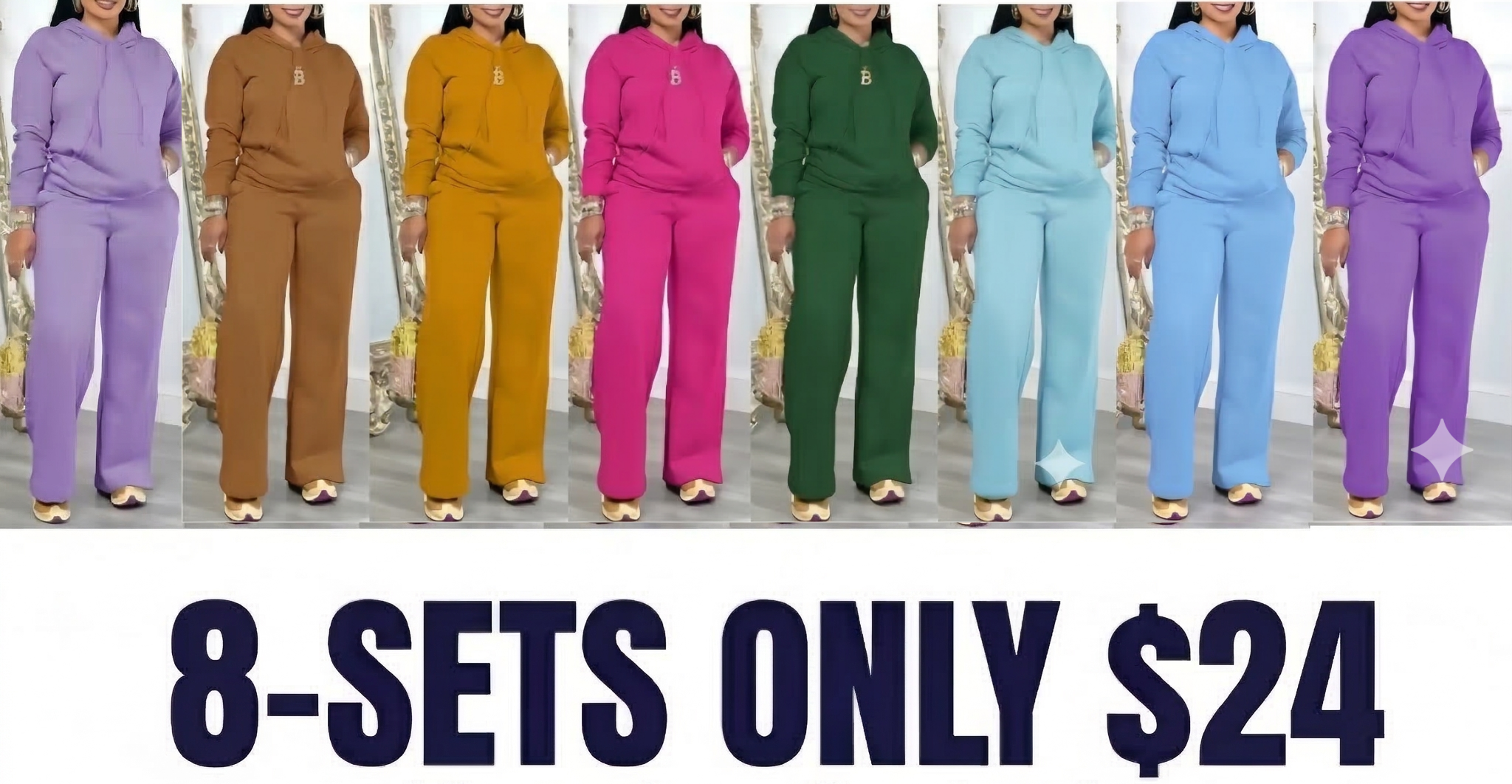 🔥Two-Piece Set Women's Solid Drawstring Hoodie & High Waist Pants Set, Casual Long Sleeve Pocket Hooded Sweatshirt & Straight Leg Trousers for Spring & Fall, Ladies' Clothes for Daily Wear