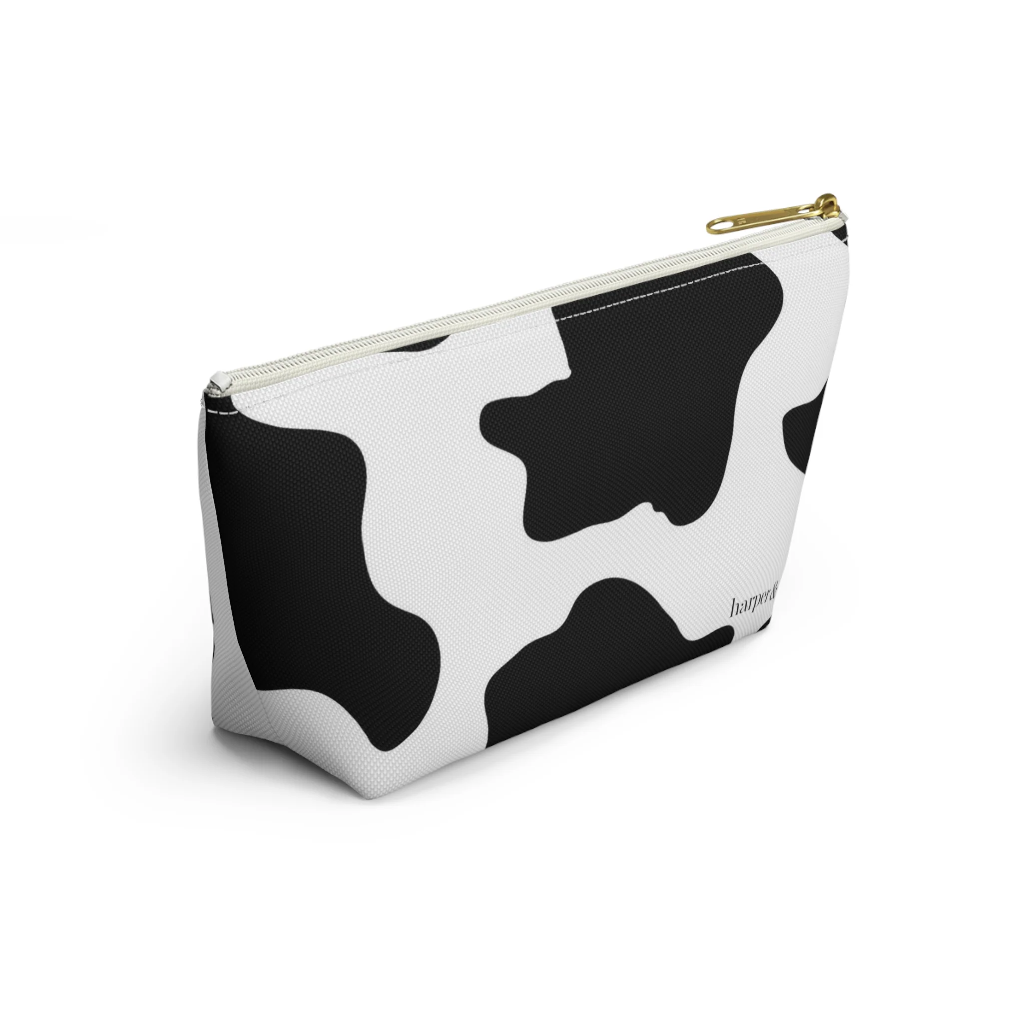 Cow Print Accessory Pouch w T-bottom