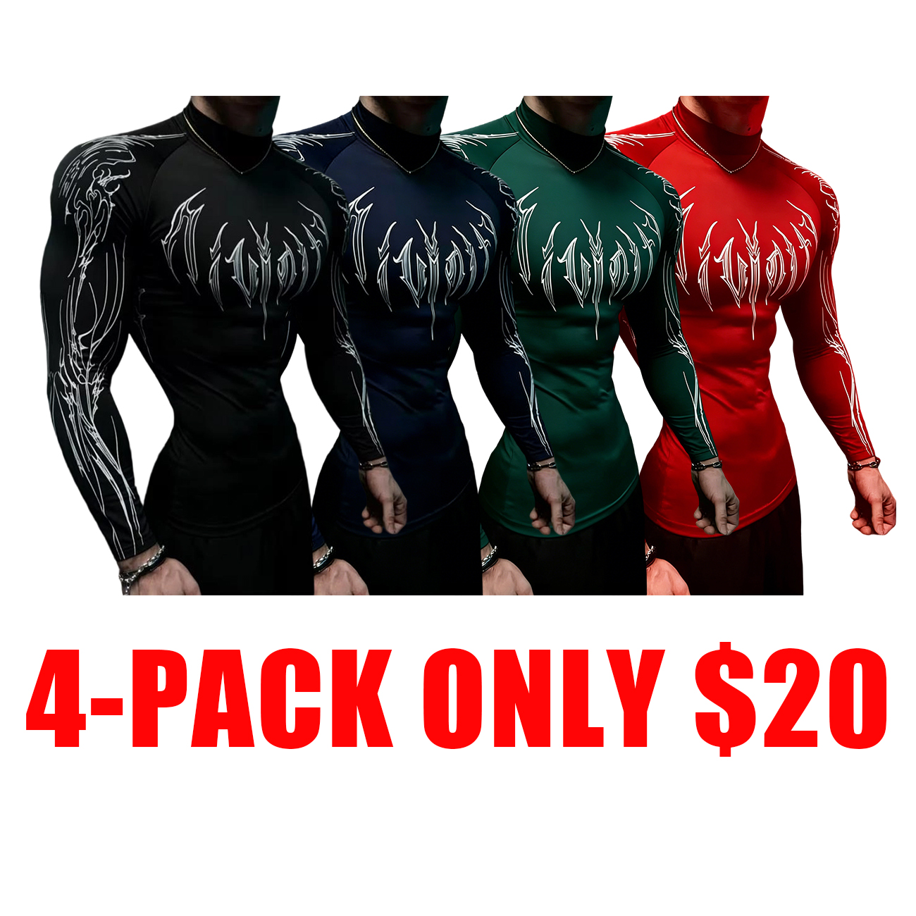 Men’s Slim Fit Long Sleeve Quick-Dry Sports Shirt