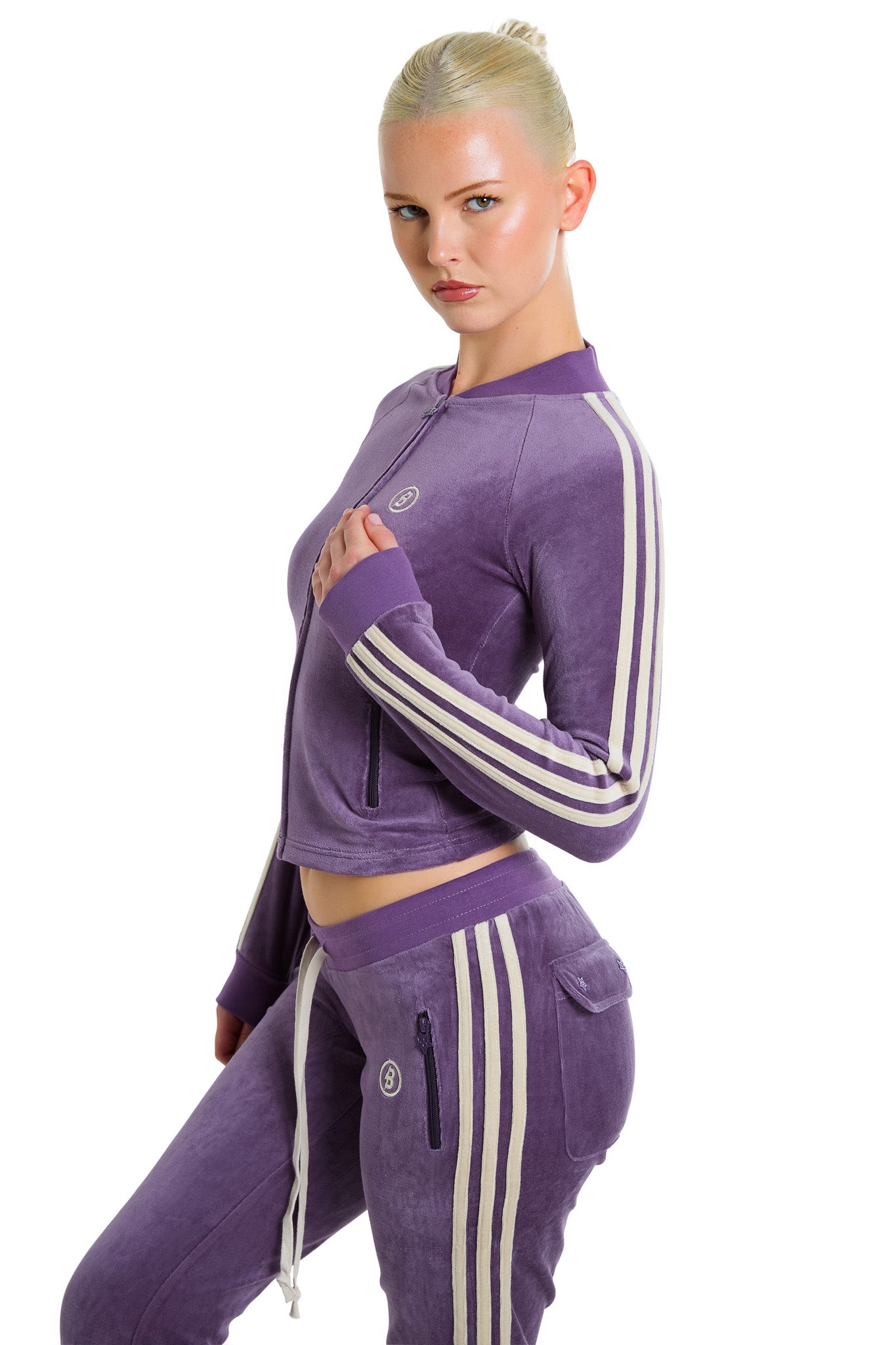 BODY VELOUR TRACK JACKET (PURPLE)