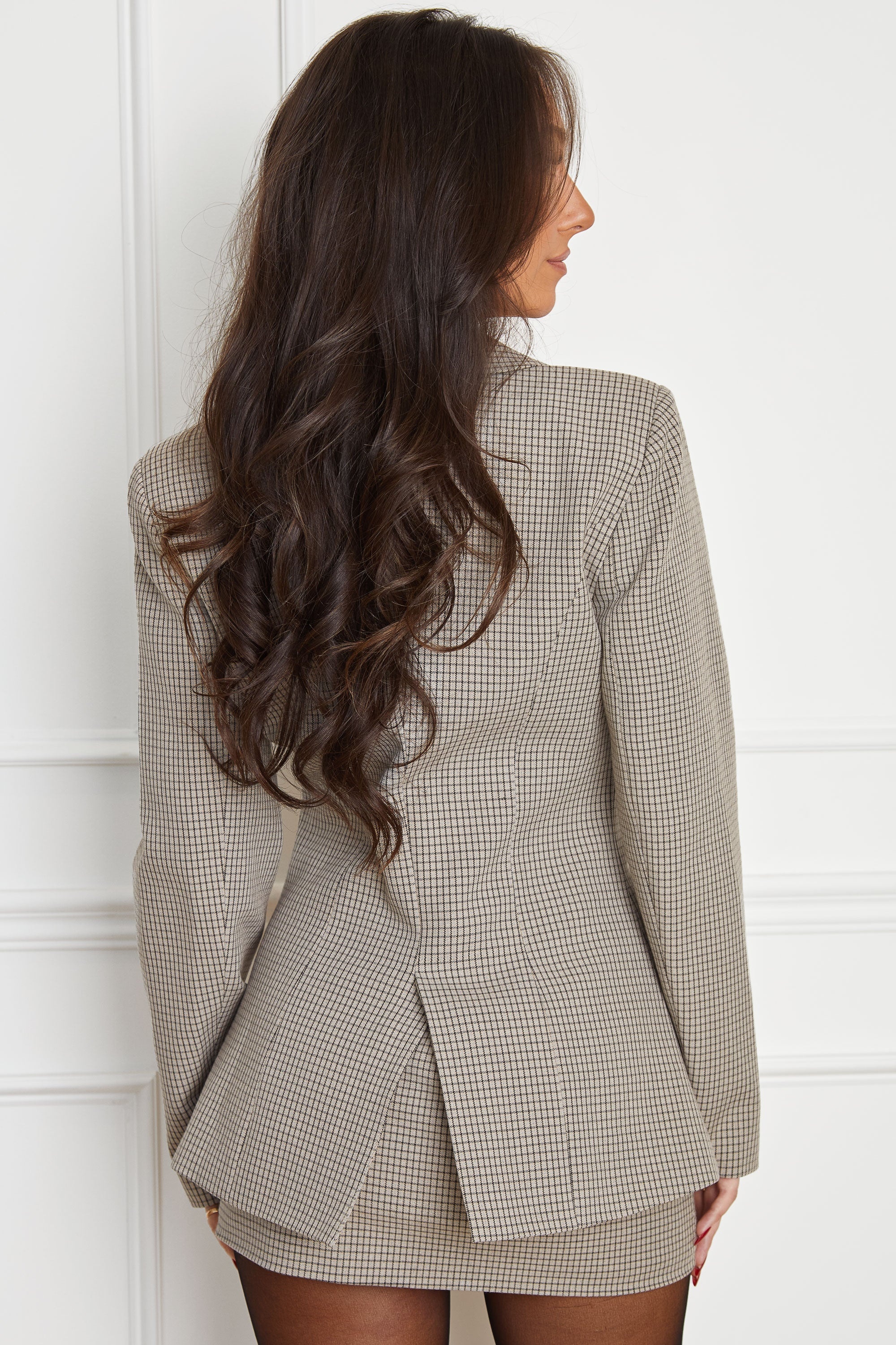 Classic Grey Plaid Blazer