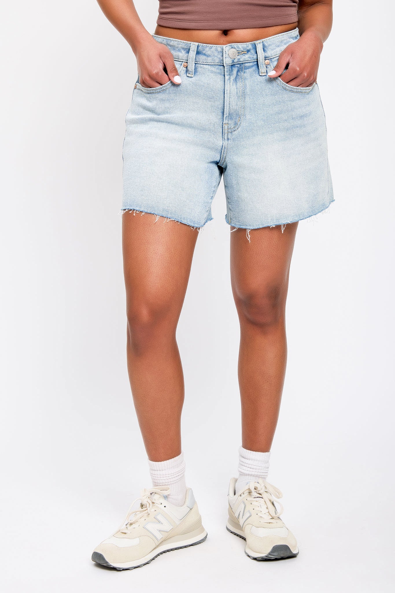 Almost Famous Light-Wash High-Rise Short