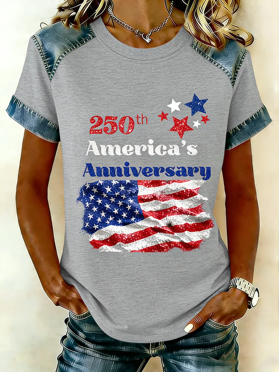 1776-2026 250th Anniversary Jet Fighter American Flag T-Shirt