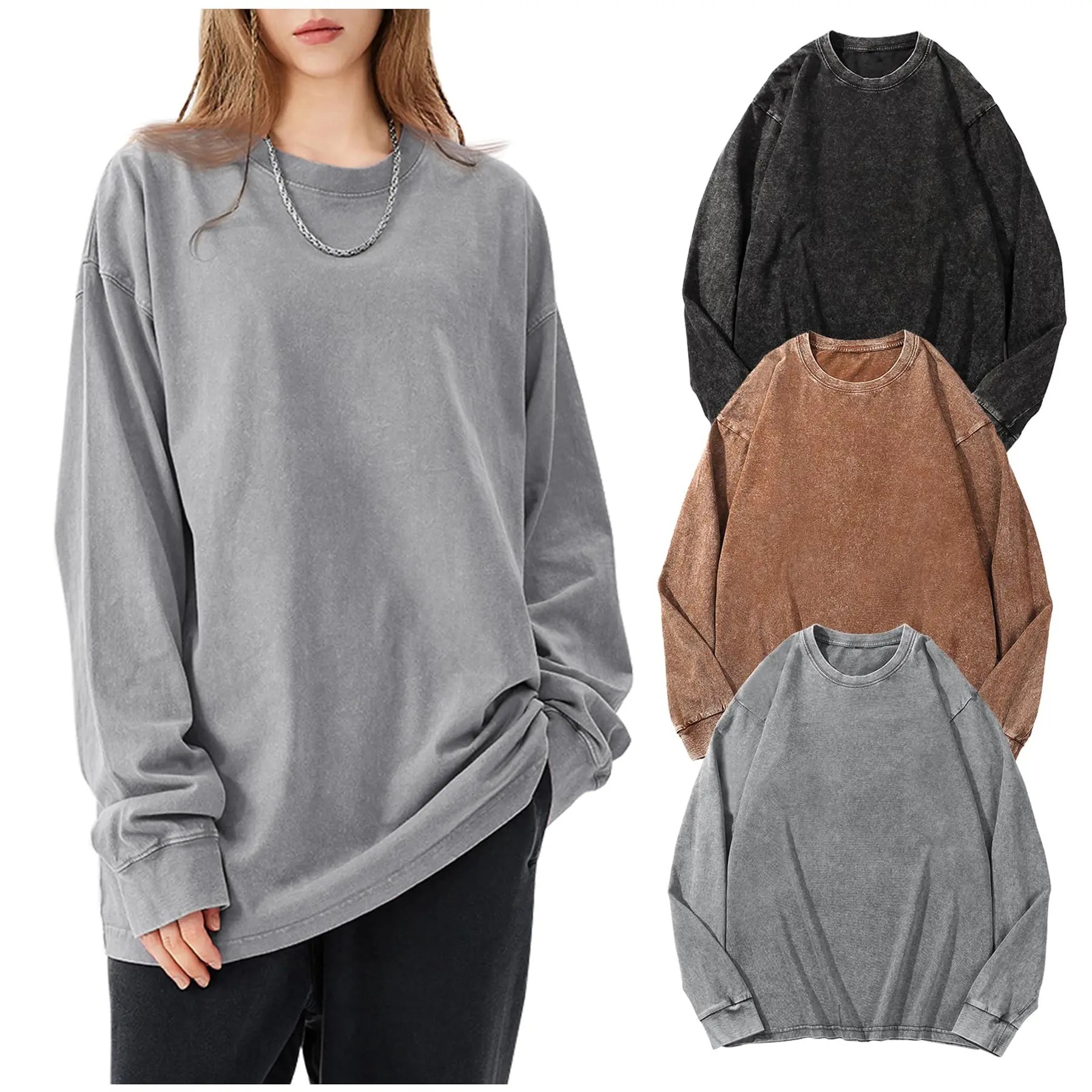 👕👕Unisex Acid Wash Long Sleeve T-Shirt