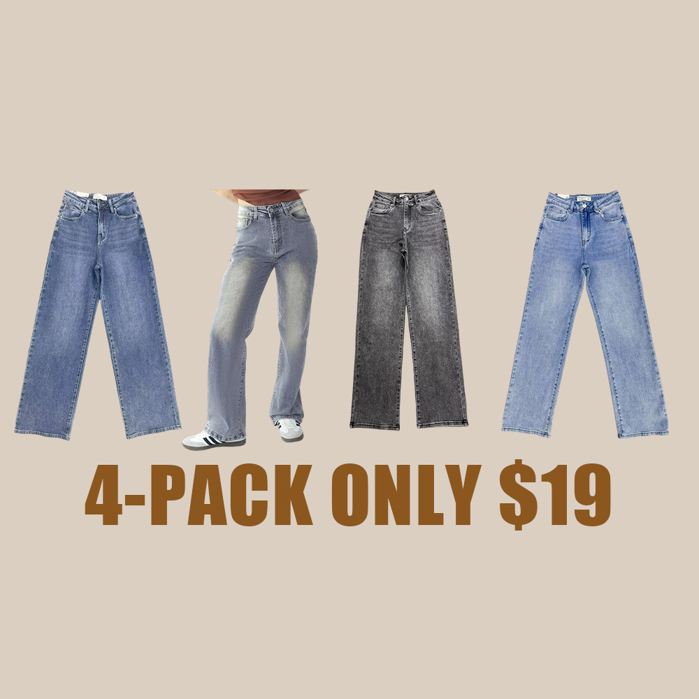 Women's High Waist Stretch Wide Leg Jeans