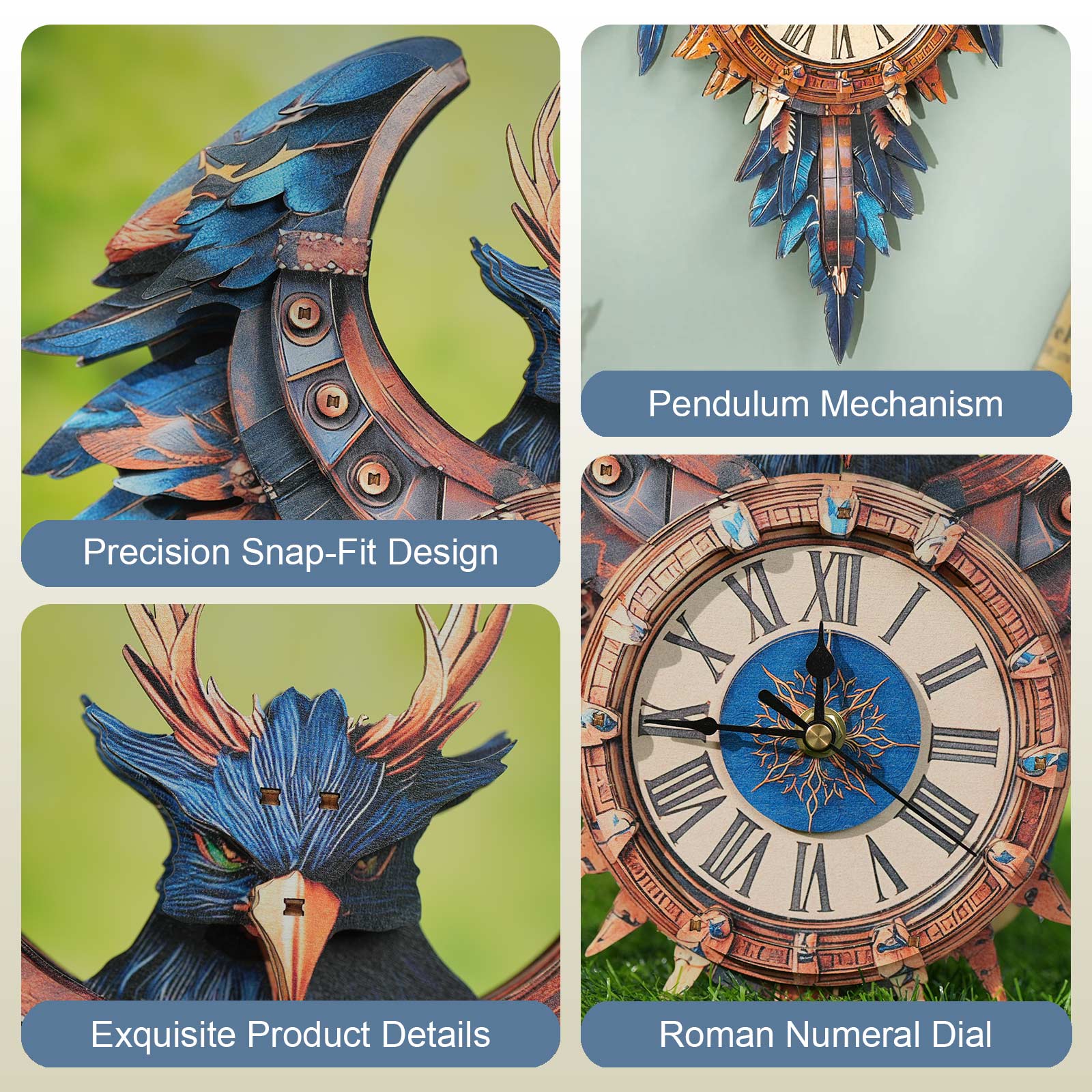 Thunderbird– DIY Wooden Clock, 3D Puzzle Craft Kit