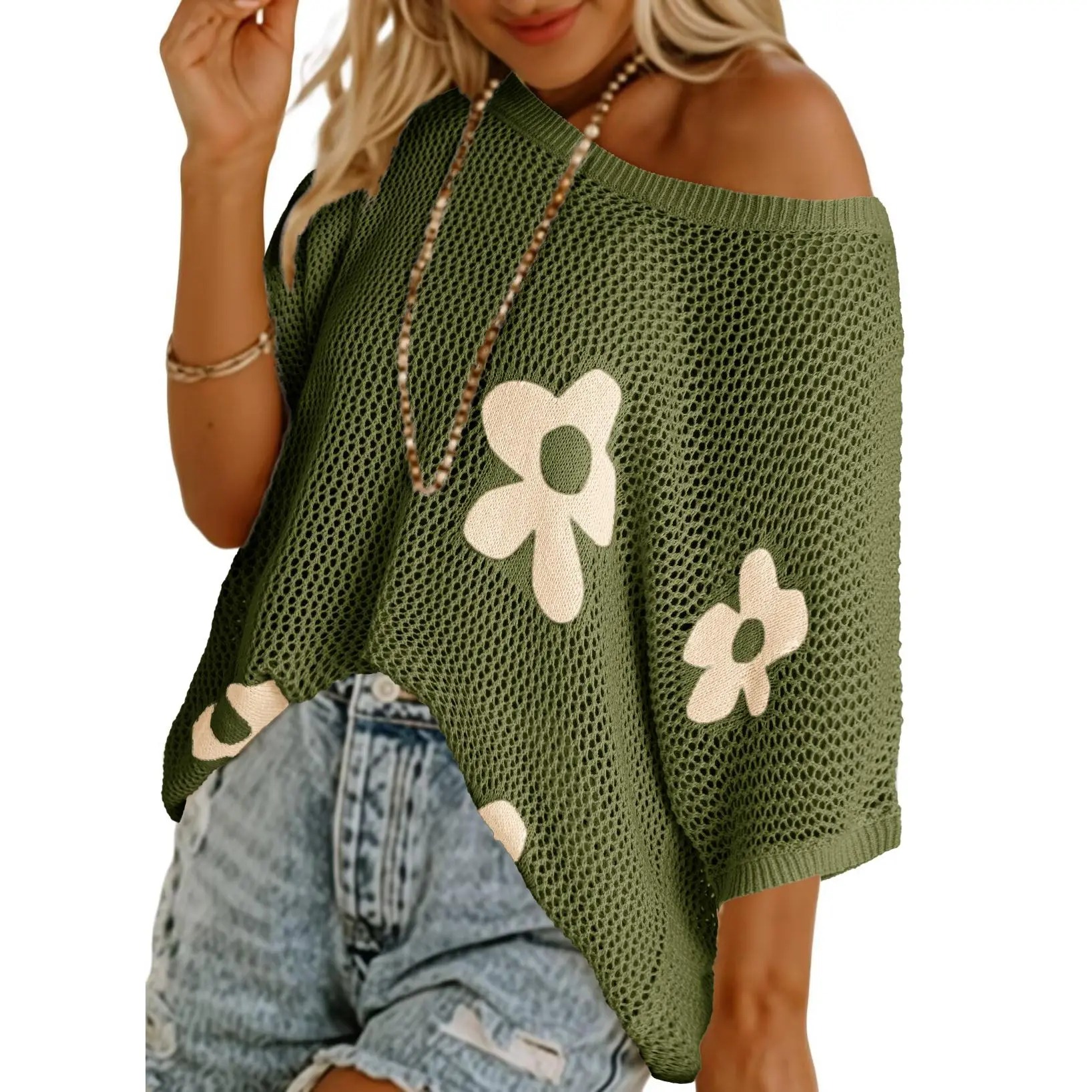 Women's Floral Crochet Summer Top