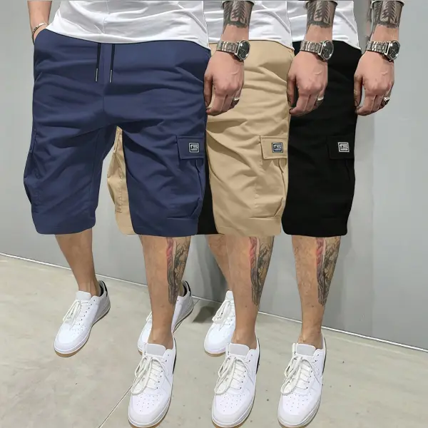 Men’s Summer Lightweight 3-Pack Cargo Shorts with Multiple Pockets