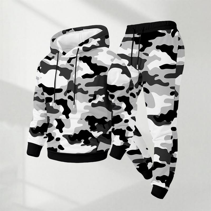 Men’s Camo Hoodie & Drawstring Sweatpants Set