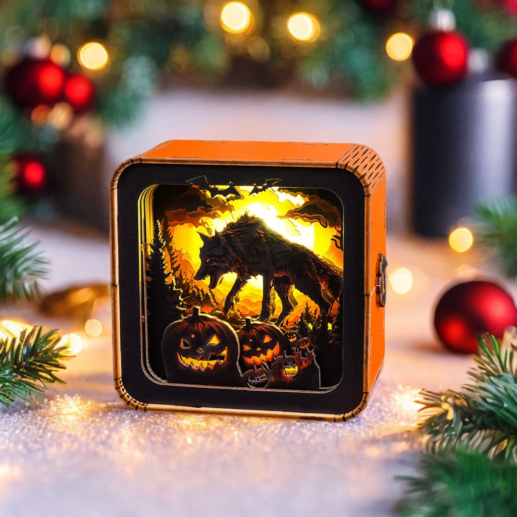 Halloween Wolf Kit - 3D Wooden Puzzle Night Light