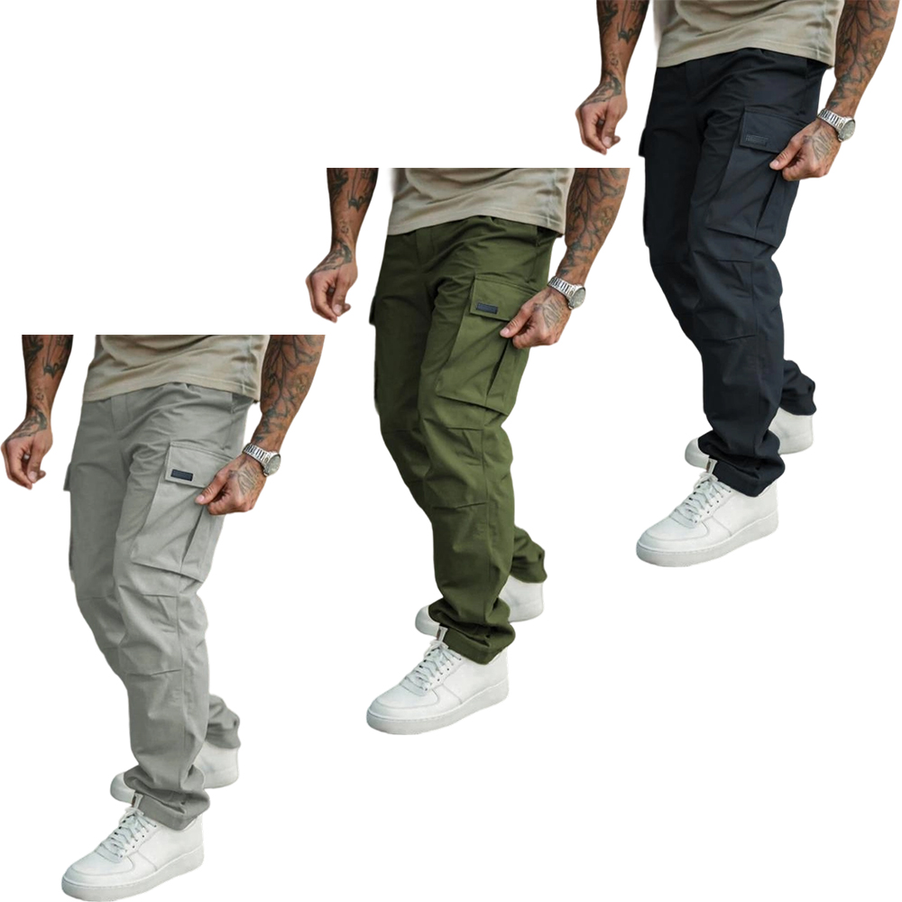 Men's Casual Cargo Pants in Woven Fabric, Spring & Fall Wear, Comfortable Fit, Stylish Design for Daily Use, Casual Outdoor Trouser