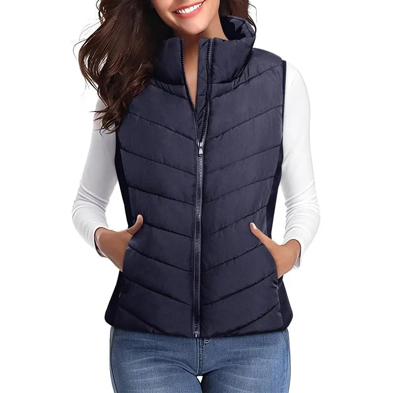 Puffer Vest Women Sleeveless Zip Up Outerwear