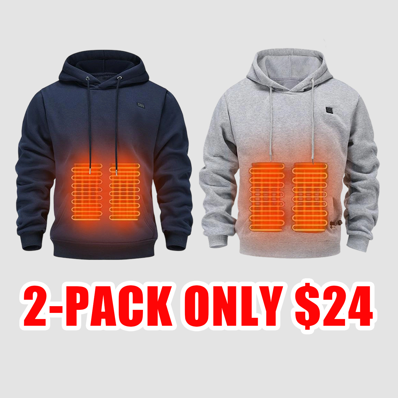 Men’s USB Heated Hoodie with Adjustable Heating – Winter Outdoor Thermal Sweatshirt