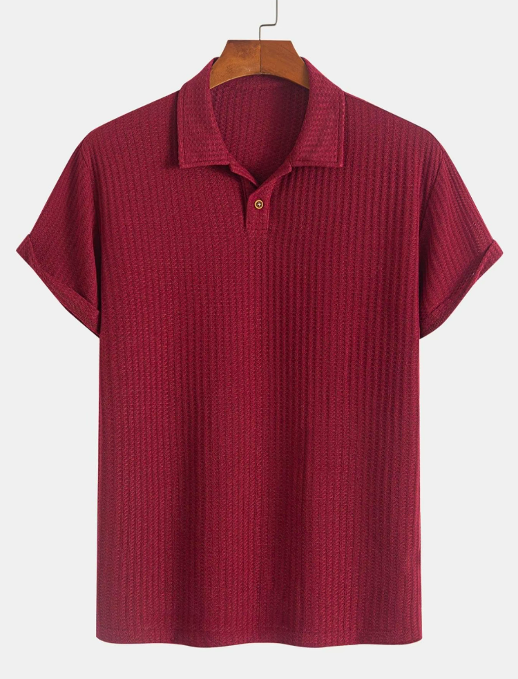 Men's Jacquard Knit Polo Shirt – Breathable, Stylish & Perfect for Summer