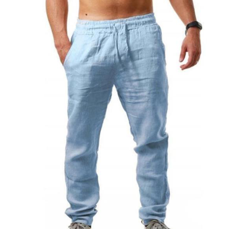 Men'S Vintage Drawstring Casual Cotton Linen Pants